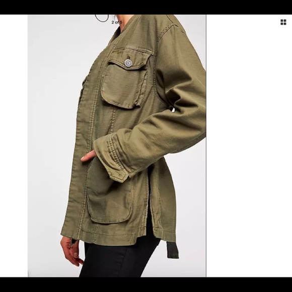 FREE PEOPLE nature utility cargo jacket coat NEW S - Picture 4 of 8